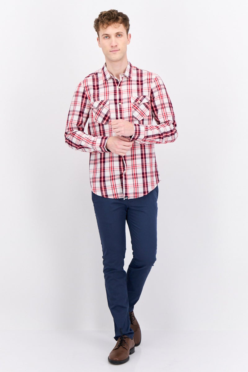 GAS Men Regular Fit Plaid Long Sleeves Casual Shirt, Multicolor - Image 4