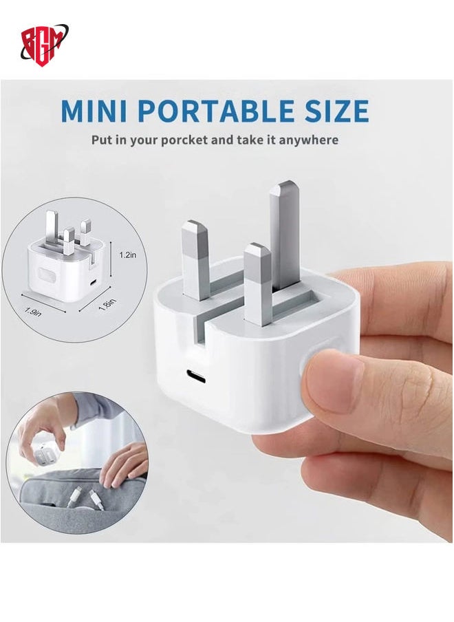 BGM - iPhone 20W Fast Charger | USB-C Wall Fast Charger Compatible with iPhone 15/14/13/12/11/SE 2020/XS Max/XR/X/iPad - Quick Charging, Compact Design, Overload & Short-Circuit Protection, Efficient Power Delivery for Fast Charging Needs - Image 1