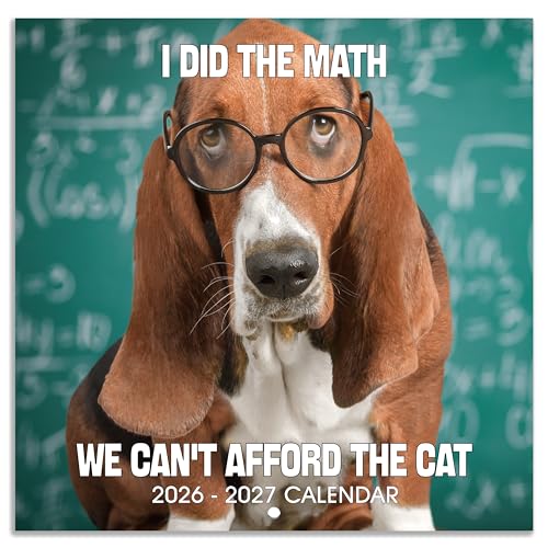 Feteulo 2026-2027 Wall Calendar - Funny Dogs Wall Calendar 2026-2027, Jul. 2026 - Dec. 2027, 12" x 24" (Open), 18-Month Calendar, Dog Calendar, Unruled Blocks, Thick Paper, Hanging Hole, Holidays - Image 1