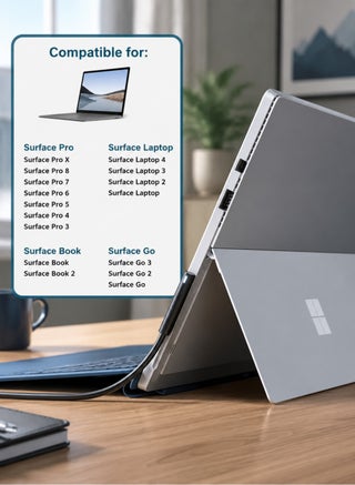 65W Surface Power Adapter Charger, Compatible with Surface Pro 3/4/5/6/7/8/X, Surface Laptop 1/2/3/4/Studio, Surface Go 1/2/3, Surface Book 1/2/3 with USB Charging Port and Magnetic Connector - view 2