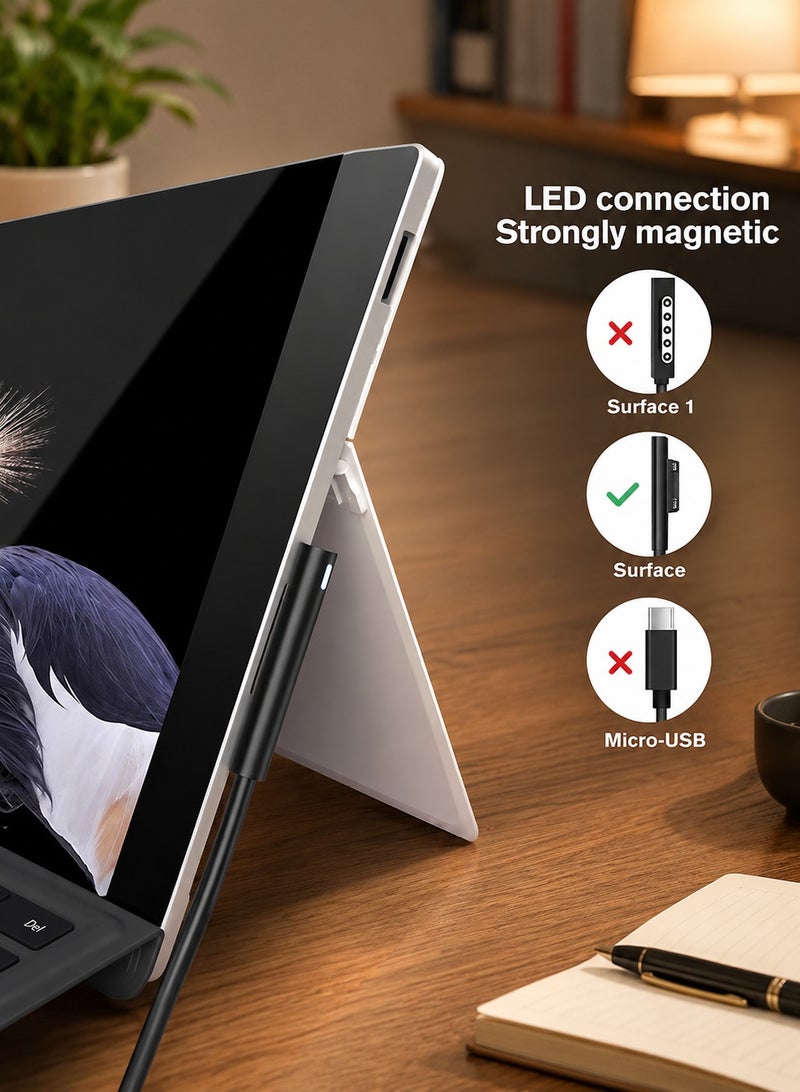 ARNOTEC 65W Surface Power Adapter Charger, Compatible with Surface Pro 3/4/5/6/7/8/X, Surface Laptop 1/2/3/4/Studio, Surface Go 1/2/3, Surface Book 1/2/3 with USB Charging Port and Magnetic Connector - Image 3