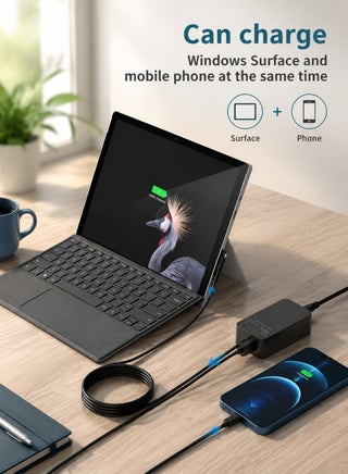 65W Surface Power Adapter Charger, Compatible with Surface Pro 3/4/5/6/7/8/X, Surface Laptop 1/2/3/4/Studio, Surface Go 1/2/3, Surface Book 1/2/3 with USB Charging Port and Magnetic Connector - view 5