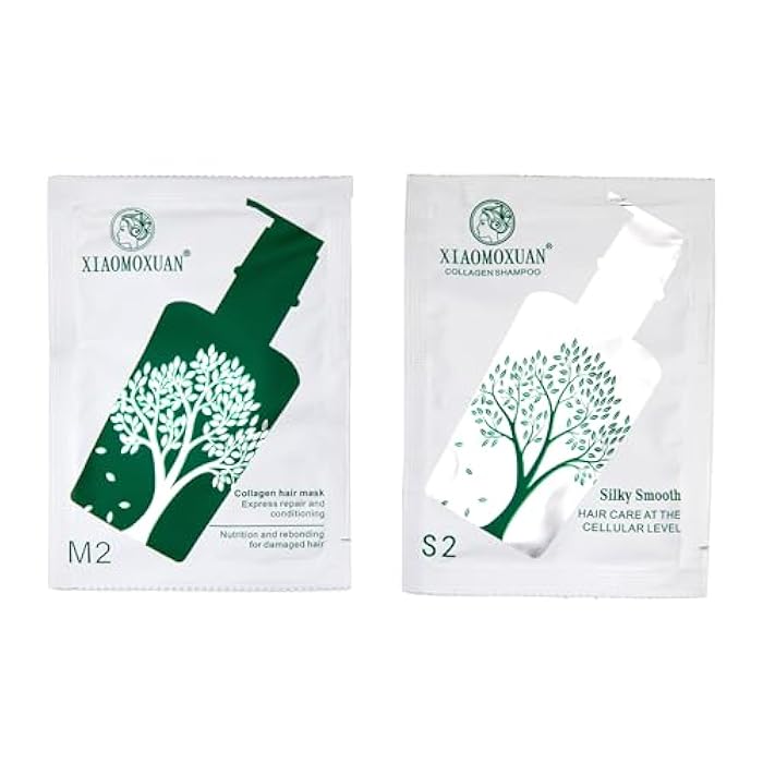 Xiaomoxuan Collagen Hair Care Travel Sample Pack - 10 Shampoo Sachets + 10 Hair Mask Sachets (20 Sachets Total) - Image 1