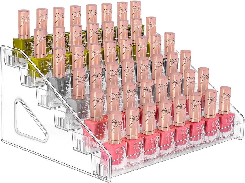 JessLab JessLab Nail Polish Organizer, Clear Acrylic Nail Polish Rack Essential Oil Holder Cosmetic Display Case Makeup Organizer Cosmetics Storage for Bathroom Vanity Countertop (6-Layer) 