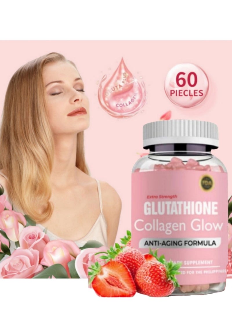 Daynee 60 Glutathione Collagen Gummies, Boost Skin Radiance, Fight Wrinkles, Strengthen Hair & Support Immune Health with Antioxidants  - Image 1