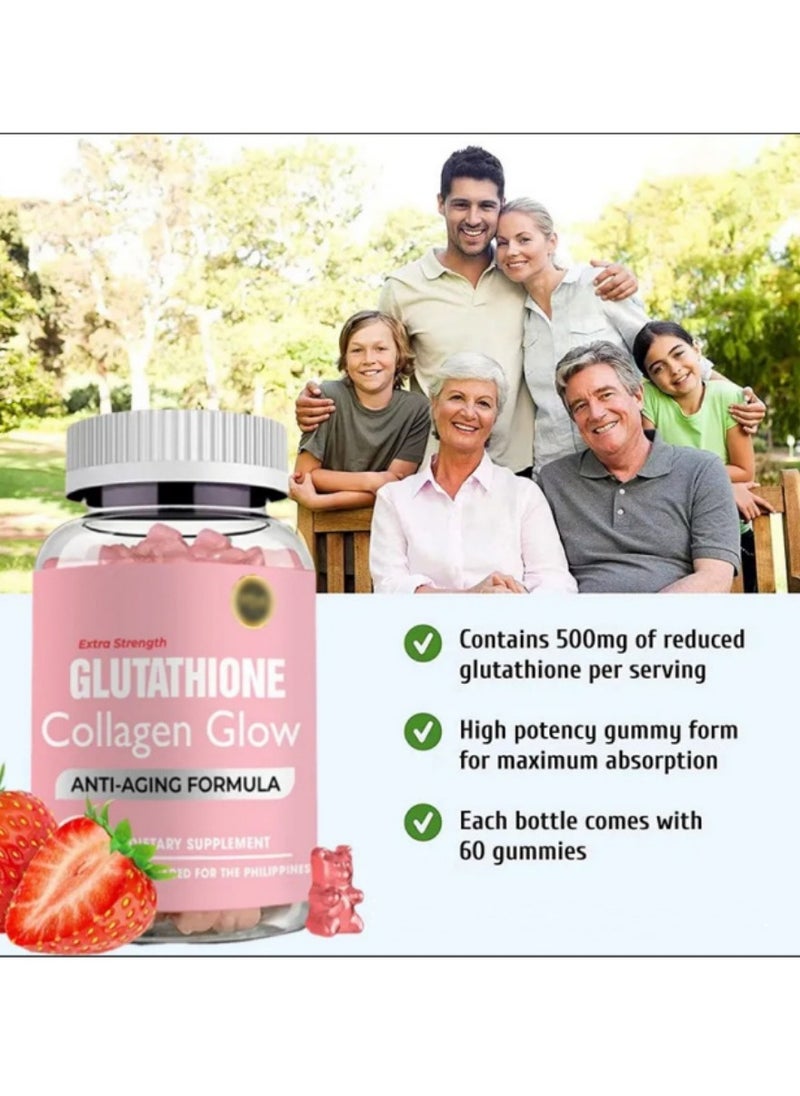 Daynee 60 Glutathione Collagen Gummies, Boost Skin Radiance, Fight Wrinkles, Strengthen Hair & Support Immune Health with Antioxidants  - Image 2