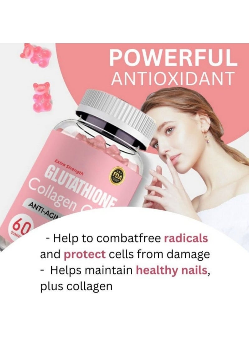 Daynee 60 Glutathione Collagen Gummies, Boost Skin Radiance, Fight Wrinkles, Strengthen Hair & Support Immune Health with Antioxidants  - Image 4