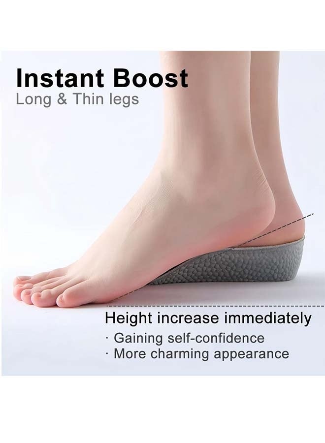 نعل داخلي لزيادة الطول - حذاء لتحديد محيط قوس القدم للنساء، وسادة رفع الكعب التقويمية، جل لموازنة اختلافات الساق، مقاس 8-10 للنساء، رمادي (قطعتان) (1.5 بوصة) - Image 4