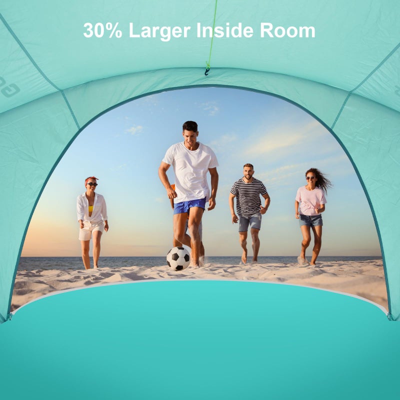 Gorich Beach Tent Sun Shelter with UPF50+ UV Protection for 1-2/3/4-5/6-7 Person, Lightweight & Portable Beach Shade Canopy with 2 Zippered Doors, Easy Setup Family Beach Umbrella - Image 2
