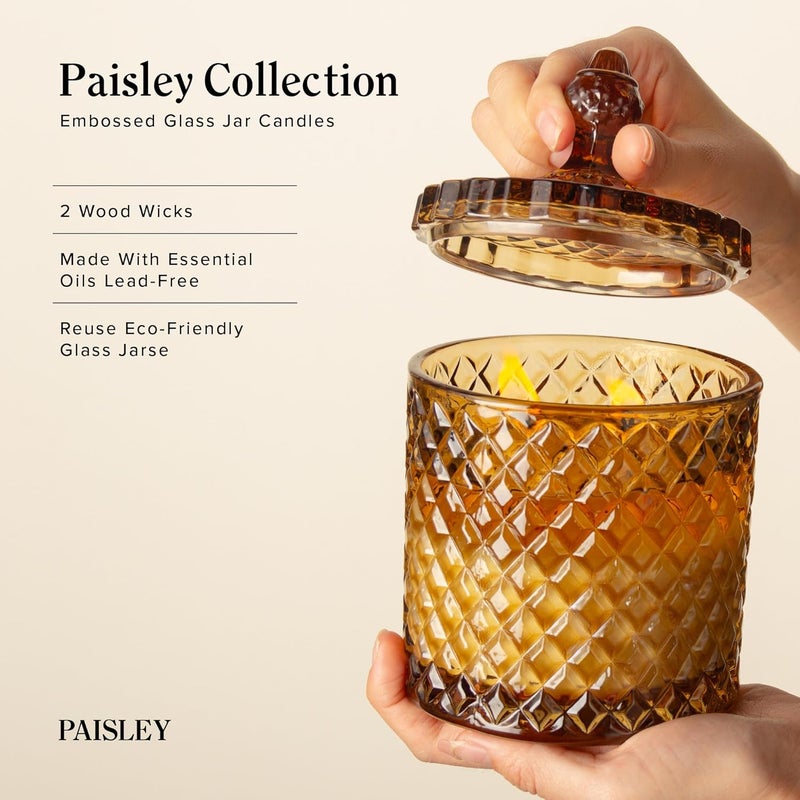 Hidden Label شموع معطرة بالياسمين والماغنوليا مع فتيل خشبي كبير وملصق مخفي، شمعة من شمع الصويا لتعطير المنزل، وقت احتراق طويل وشمعة في وعاء زجاجي كبير، هدية شمعة فاخرة للنساء والرجال، 14.8 أونصة. - Image 4