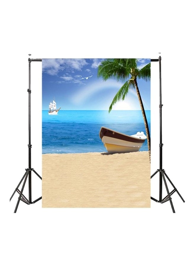 Loquat Summer Seascape Beach Dreamlike Photography Background Blue/White  - Image 2