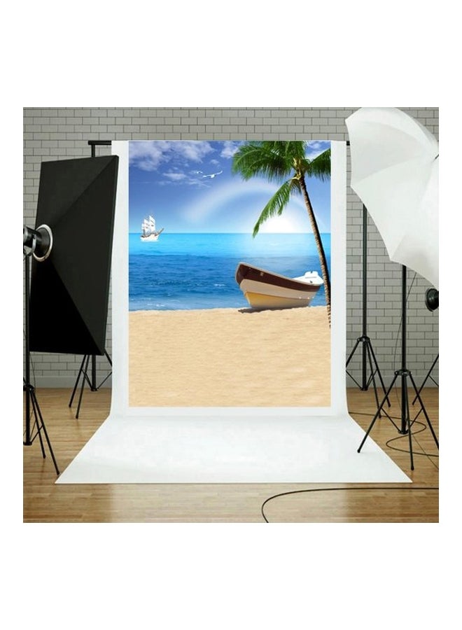 Loquat Summer Seascape Beach Dreamlike Photography Background Blue/White  - Image 4