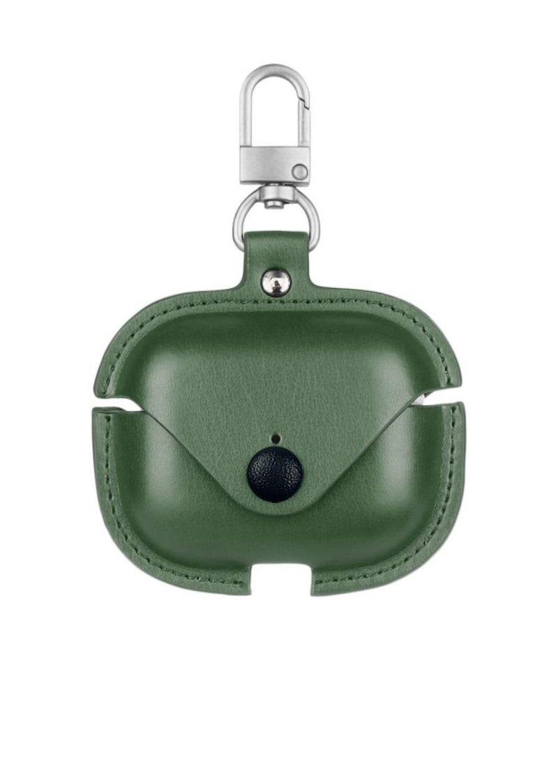 Digi Core حافظة Airpods Pro حافظة جلدية لهاتف Apple Airpods Pro حافظة واقية مزودة بخطاف لحافظة Airpods باللون الأخضر