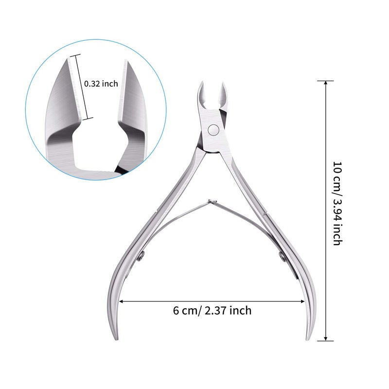 Mudder 3 Packs Cuticle Nippers Cutter Tool Stainless Steel Nail Cuticle Trimmer Remover with Pointed Blade Scissors Pedicure Manicure Tool for Fingernails Nails Care and Toenails(Silver) - Image 3