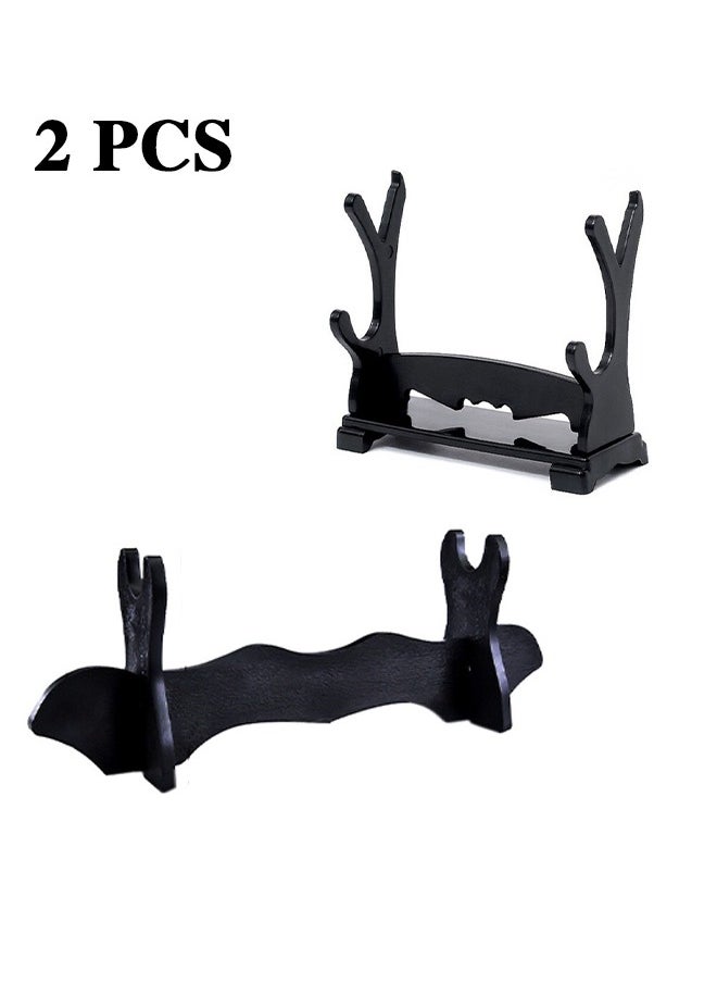 Realfrog 2 Piece Wooden Sword Display Stand, Samurai Sword Support Stand, Magic Wand Stand, Diy Display Stand,Plastic Display Stand, Game Anime Stand  - Image 1