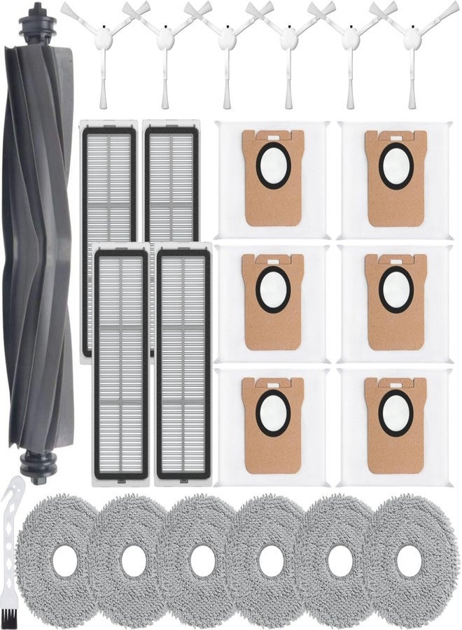 Bluearks 19Pcs Replacement Parts for Roborock Q Revo S/Pro/MaxV【Not for Q Revo Initial Version】Q Revo Pro Vacuum Cleaner Accessories,1 Main Brush 4 Mop Pads 4 Side Brush 4 Hepa Filters 6 Vacuum Bags - Image 1