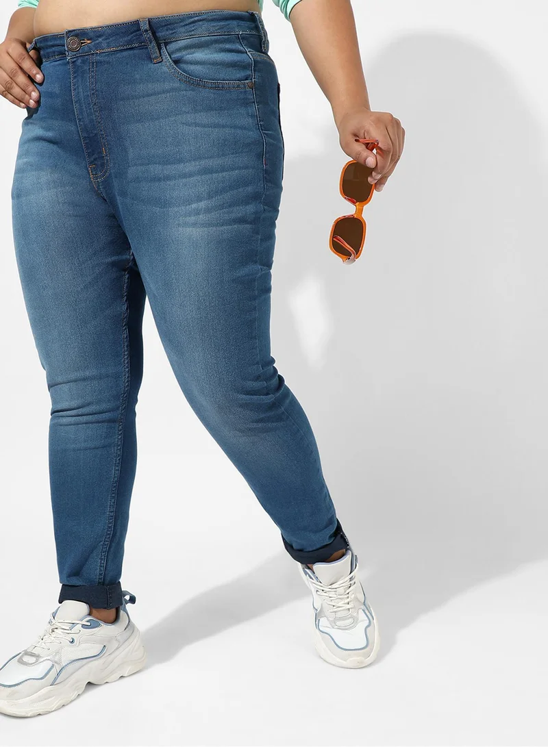 Instafab Plus Women's Blue Medium-Wash Denim Jeans