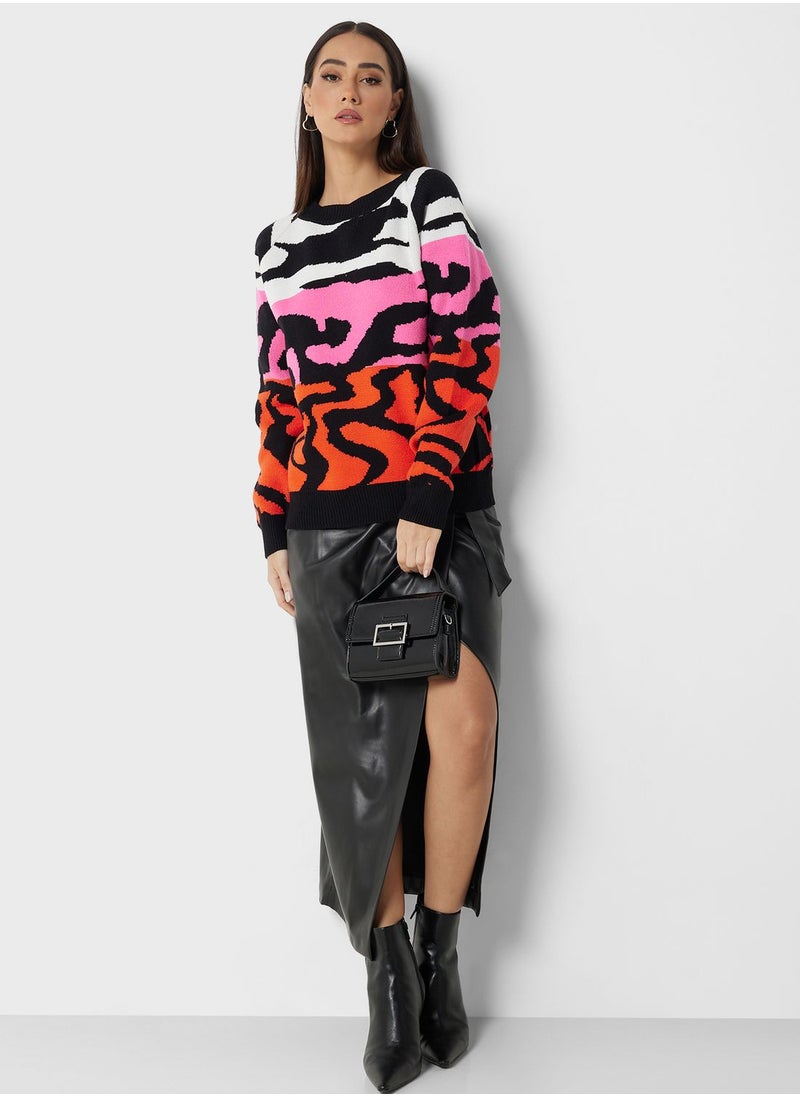 Ginger - Abstract Print Sweater - Image 1