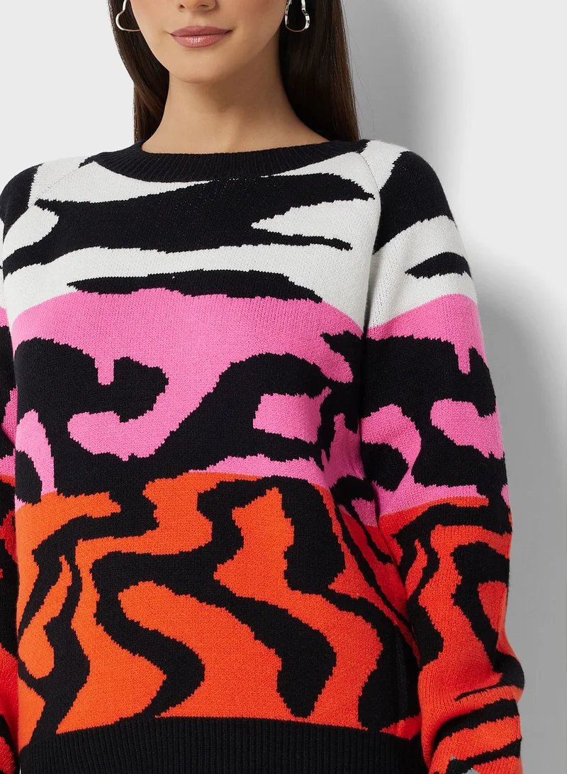 Ginger Abstract Print Sweater