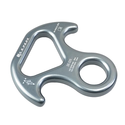 S.E.PEAK 30kN Rescue Figure 8 Descender with Bent-Ear, Rappelling Gear Downhill Equipment Belay Device for Rock Climbing/Aluminum Alloy, Black - Image 2