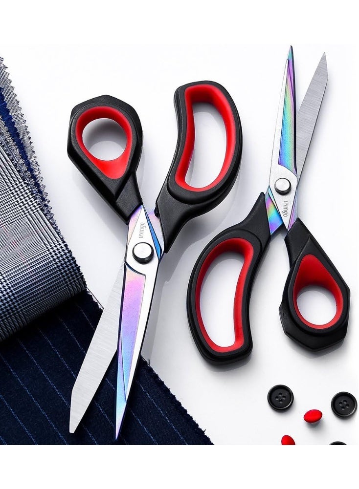 مقص متعدد الاستخدام للمكتب والمنزل – شفرات ستانلس ستيل حادّة مع مقابض مريحة لقص الورق والقماش والكرتون والأعمال اليدوية – أسود/برتقالي – 1 قطعة - Image 4