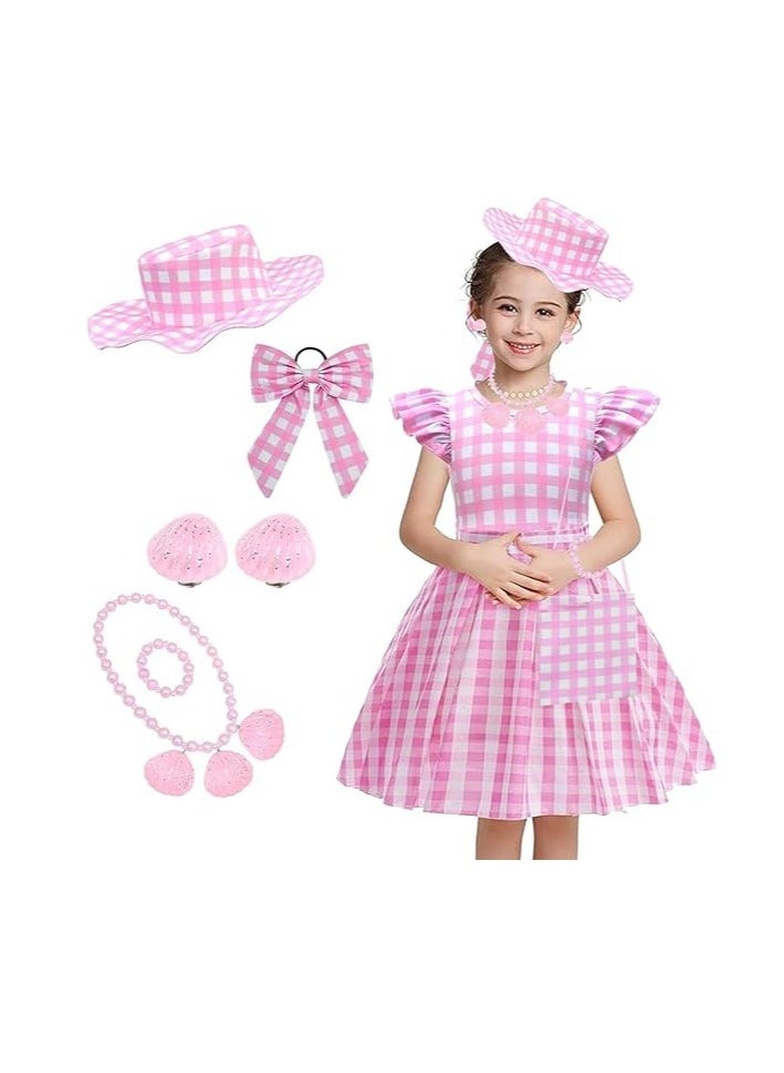 Home Smart Home Smart Pink Cosplay Princess Costume Dress for Girls with Accessories Sleeveless Girl Dress up for Birthday Party Stage  - Image 1