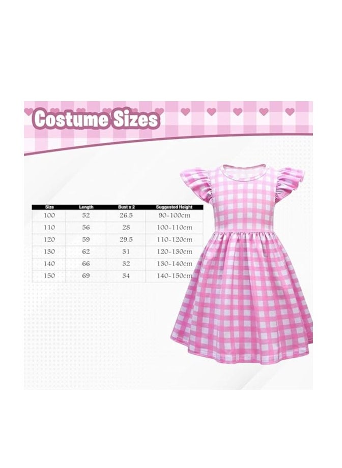 Home Smart Home Smart Pink Cosplay Princess Costume Dress for Girls with Accessories Sleeveless Girl Dress up for Birthday Party Stage  - Image 2