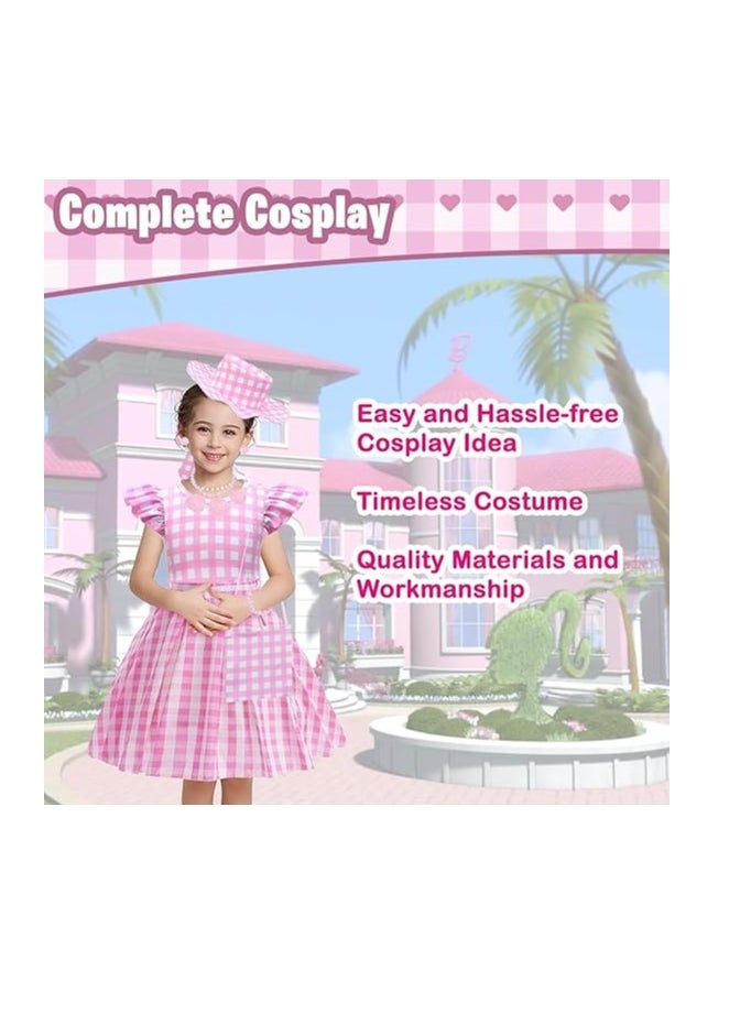 Home Smart Home Smart Pink Cosplay Princess Costume Dress for Girls with Accessories Sleeveless Girl Dress up for Birthday Party Stage  - Image 4