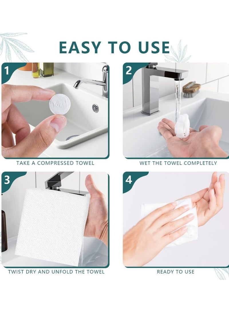 100 Pieces Compressed Towels Portable Disposable Mini Compressed Coin Tissue Toilet Paper Tablets for Travel, Camping, Hiking, Sport, Beauty Salon, Home Hand Wipes - Image 3
