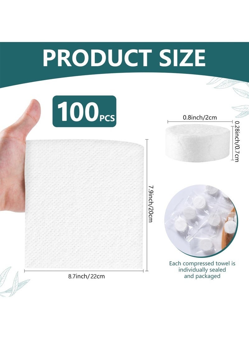100 Pieces Compressed Towels Portable Disposable Mini Compressed Coin Tissue Toilet Paper Tablets for Travel, Camping, Hiking, Sport, Beauty Salon, Home Hand Wipes - Image 2