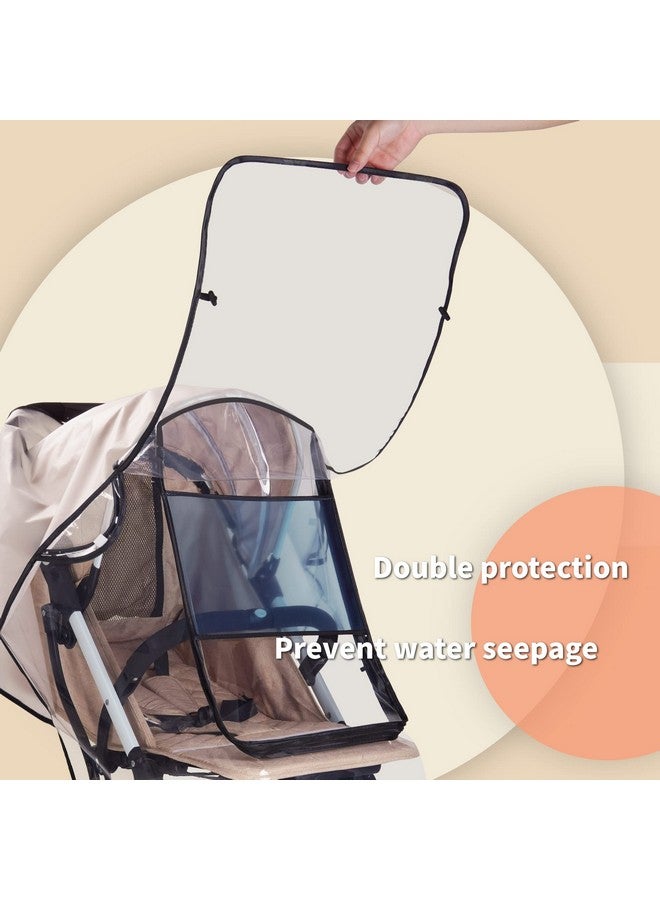 Bemece Stroller Rain Cover, Universal Stroller Accessory, Baby Travel Weather Shield for Summer, Windproof Waterproof, Protect from Dust Snow - Double Protection - Image 1