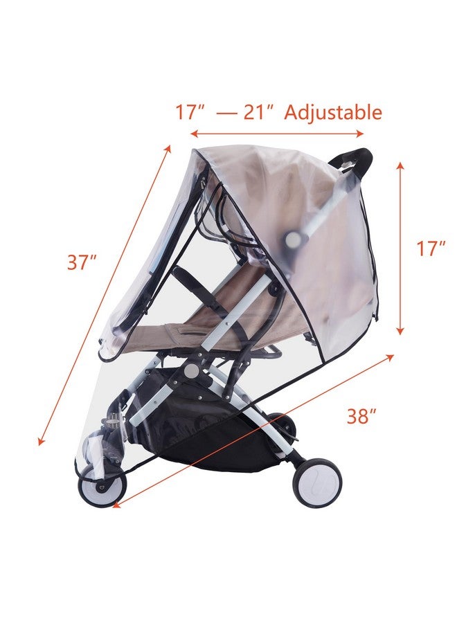Bemece Stroller Rain Cover, Universal Stroller Accessory, Baby Travel Weather Shield for Summer, Windproof Waterproof, Protect from Dust Snow - Double Protection - Image 3