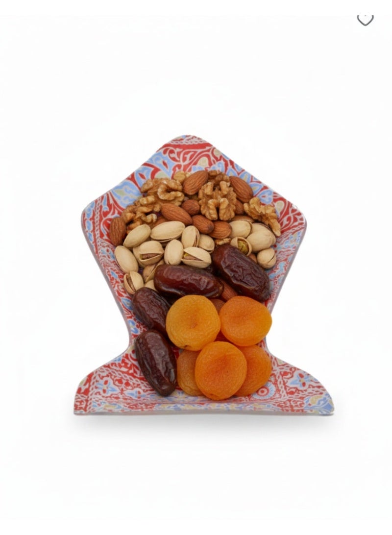 Rosa By Fathy Mahmoud Glass Lantern Serving Plate, 30 * 19Cm - Yameesh Red - Image 3