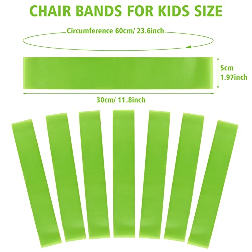 PLULON 15 Pack Chair Bands for Kids with Fidgety Feet Chair Stretch Foot Band Fidget Bands Flexible Seating For Classroom Elementary Chairs Desks - Green - Image 2