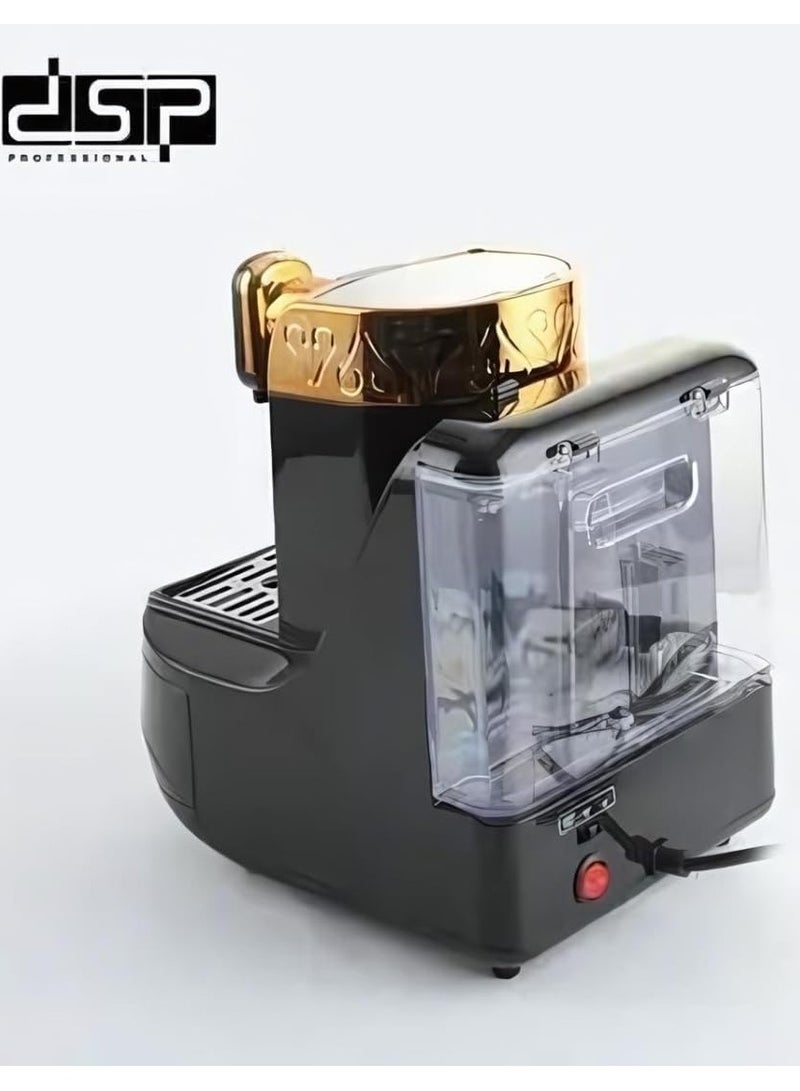 دي اس بي ماكينة صنع القهوة الكهربائية الاحترافية ماكينة صنع قهوة الكابتشينو التركية بقدرة 700 وات، تحريك تلقائي أسود، تدفق مياه قابل للتعديل، أوقات تحضير بطيئة وسريعة 140 ثانية - Image 3