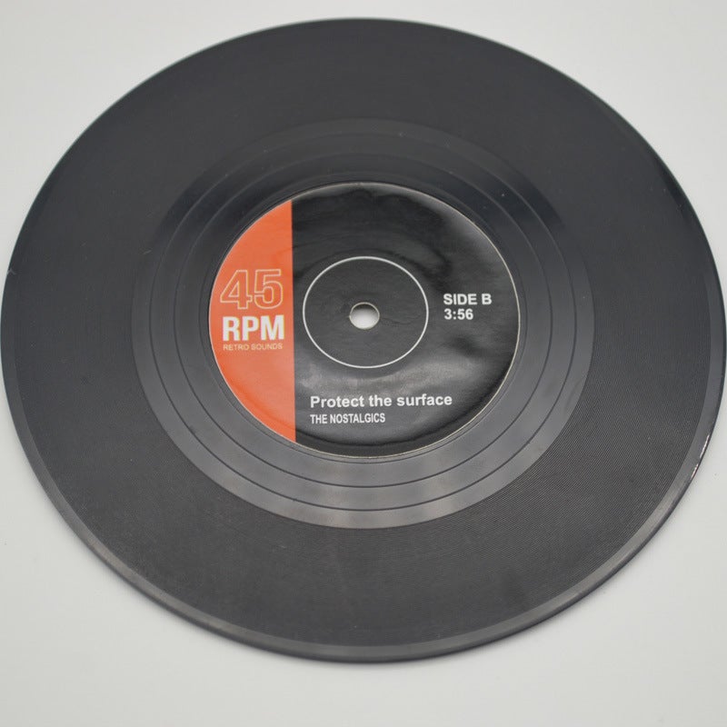 Vintage Vinyl Record Coasters, Non-Slip, Heat-Resistant Style three (OPP bag) 