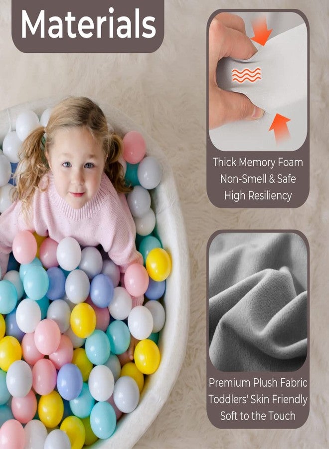 Wonder Space 35" Premium Kids Foam Ball Pit, CPSIA-Certified Safe Soft Play Pool for Toddlers, Baby Indoor Nursery Playpen, Ideal Gift for Boys & Girls (Beige) - Image 3