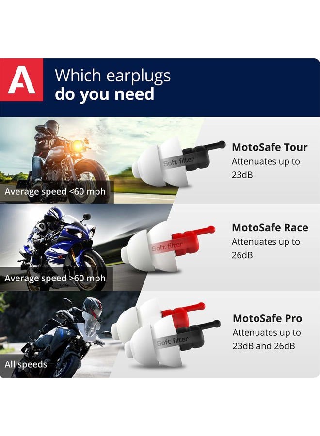 Alpine MotoSafe Pro Ear Plugs Racing & Touring Hearing Protection - Image 3