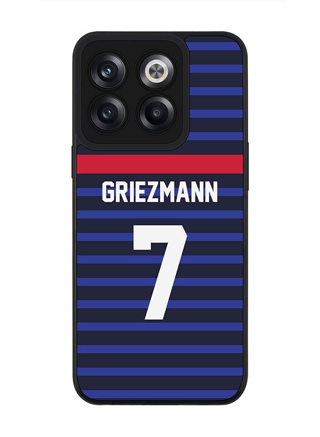 Stylizedd Rugged Black edge case for OnePlus 10T Slim fit Soft Case Flexible Rubber Edges Anti Drop TPU Gel Thin Cover - Football Team - France Player Name - Griezmann - Image 1