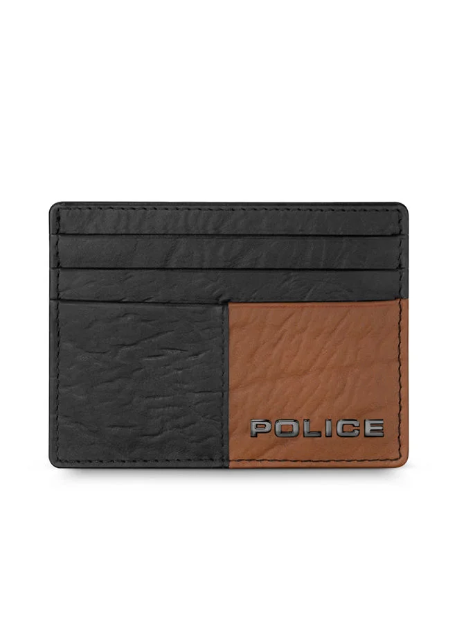 بوليس POLICE - Tropea Card Holder For Men Black And Tan  - PELGD2203401