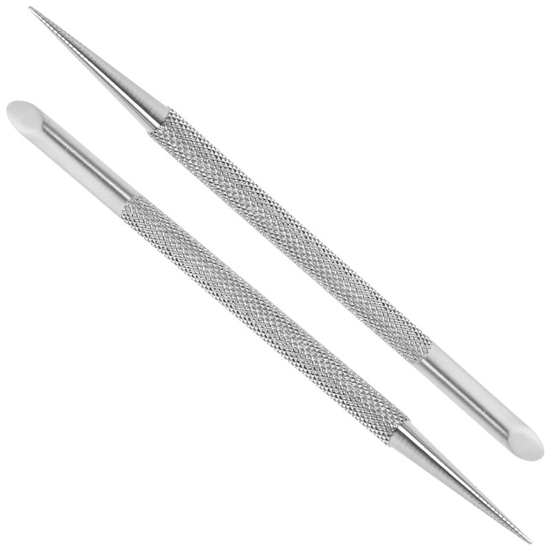 balacoo Balacoo 2 pcs Metal Silver Cuticle Pusher Nail Polish Remover:Stainless Steel Manicure Pedicure Cleaner Tool For Fingernail and Toenail, 12.10X0.60X0.50CM