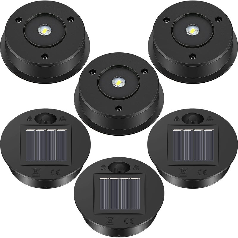 TOODOO 6 Pieces Solar Lights Replacement Top 7 Lumens Solar Lantern Parts LED Panel Lantern Lid Lights for Outdoor Hanging Lanterns Garden Patio Decor - Image 1