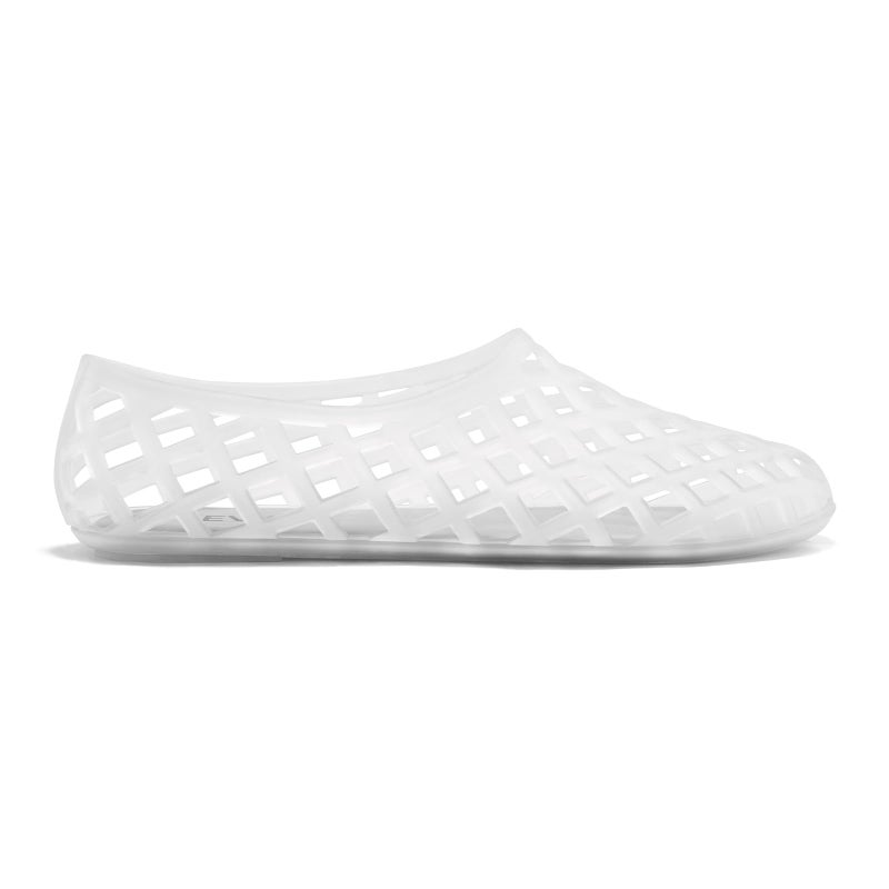 HEVA Jelly Mesh Flats for Womens Closed Toe Beach Slip On Summer Sandals Lightweight Clear Hollow Shoes(8 M US Transparent) - Image 5