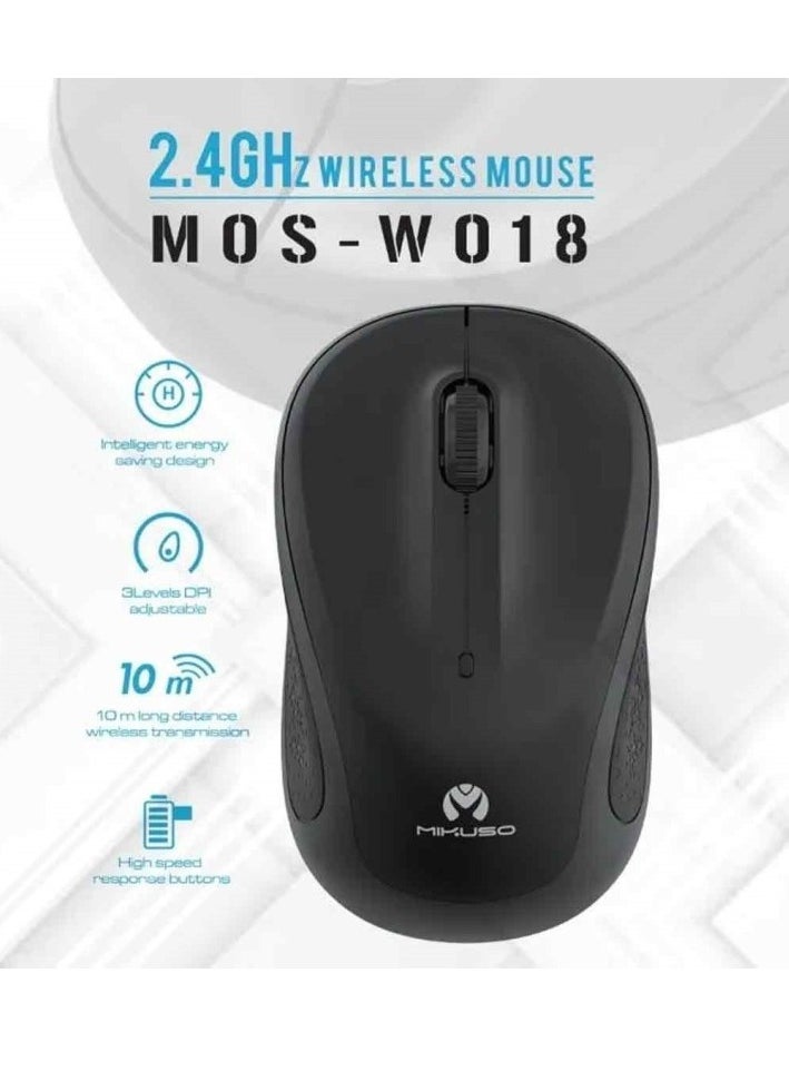 MIKUSO - Mikuso MOS-W018 1600 DPI 3 Buttons 2.4Ghz Wireless USB Optical Mouse - Image 1