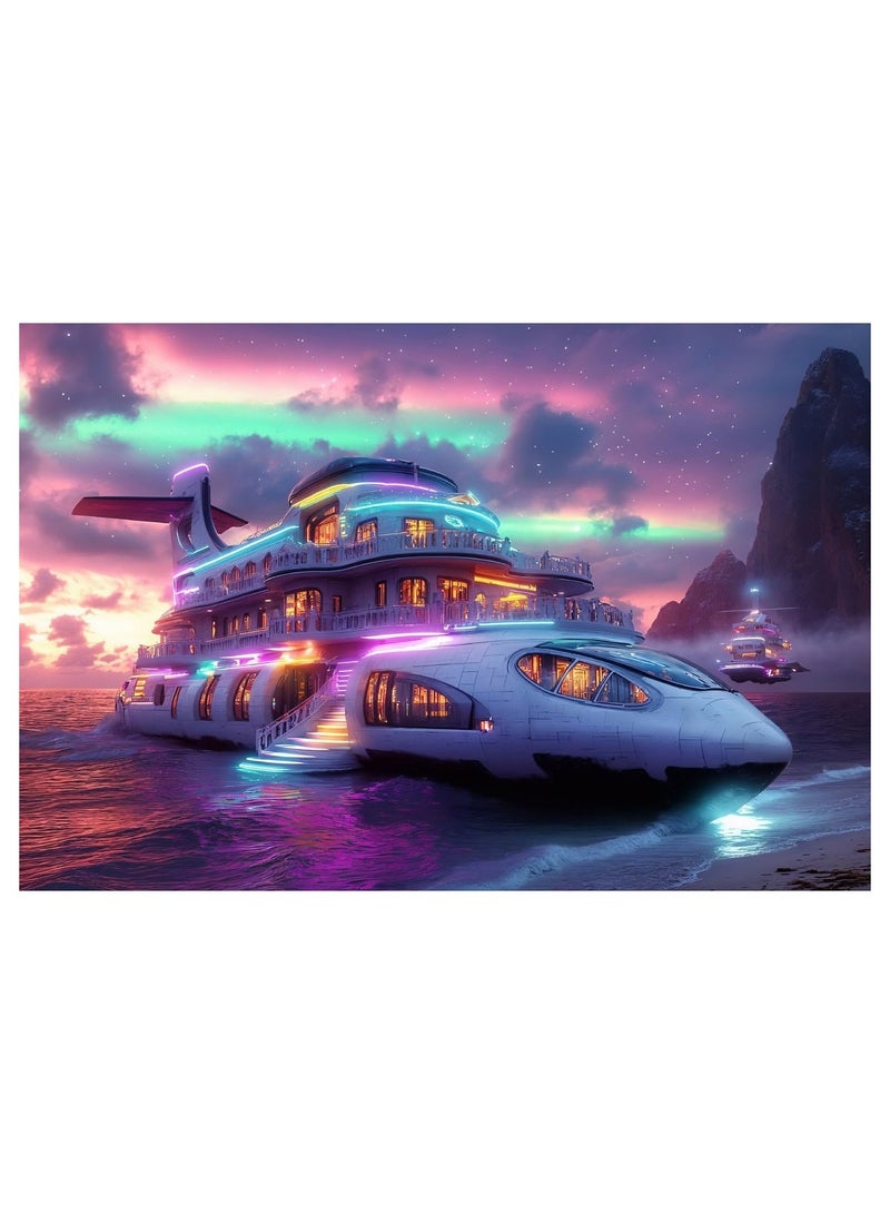 Anna 1000-Piece Anime Yacht Seaside Landscape Puzzle - Image 1