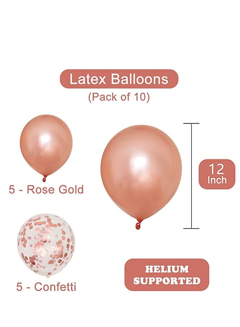 SYOSI 40 Inch Rose Gold Number 1 Balloon 21 Pack Real Rose Gold Confetti Party Decorations for 1st Birthday Decorations Supplies Anniversary Baby Bridal Shower Home and Office Decor - Image 4