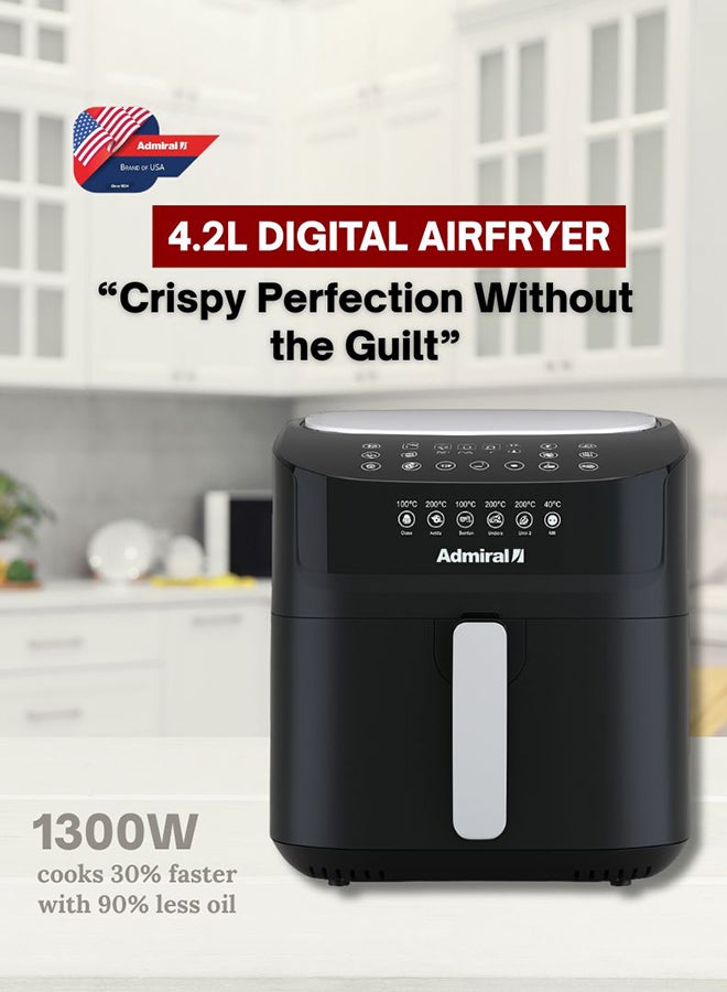 Admiral Air Fryer With Frying Pot 4.2L Touch Panel With Preset 8 Program 220V 50-60Hz 1 Year Warranty 2022 Year Model 4.2 L 1300 W ADAF37BLT Black - Image 5