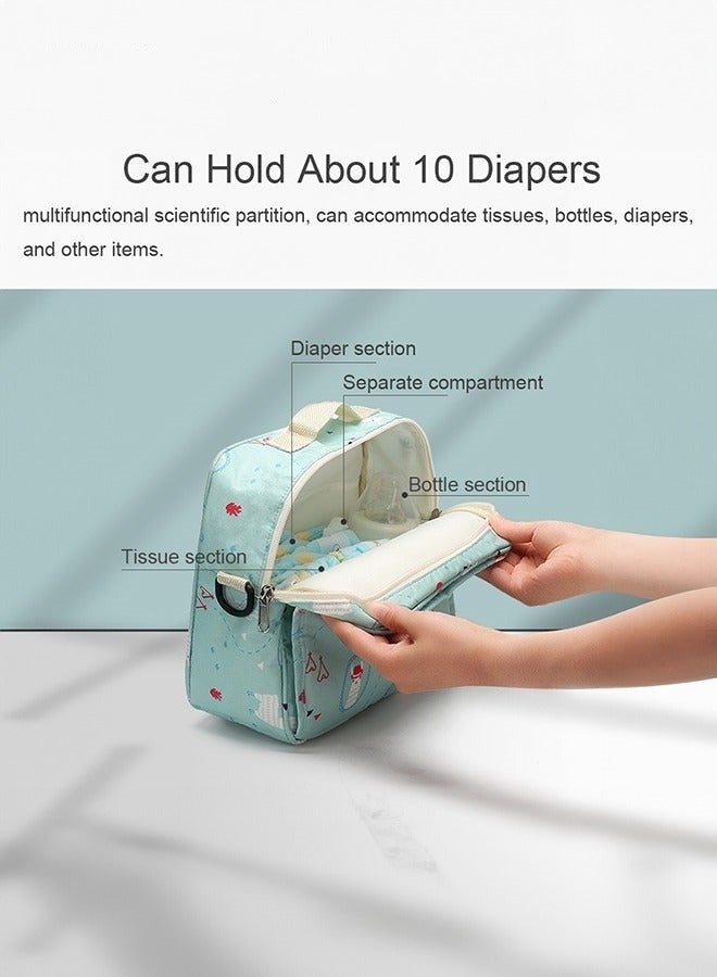 دوكو حقيبة حفاضات، حقيبة تنظيم حفاضات الطفل، حقيبة أمومة، حقيبة تخزين حفاضات، حقيبة رطبة، منظم حقائب لحمل الأغراض، حقيبة مفردة الكتف للسفر، حقيبة تنظيم للحقائب، حقيبة تخزين حفاضات. - Image 4