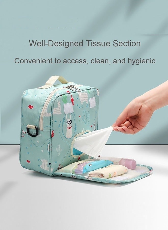 دوكو حقيبة حفاضات، حقيبة تنظيم حفاضات الطفل، حقيبة أمومة، حقيبة تخزين حفاضات، حقيبة رطبة، منظم حقائب لحمل الأغراض، حقيبة مفردة الكتف للسفر، حقيبة تنظيم للحقائب، حقيبة تخزين حفاضات. - Image 2