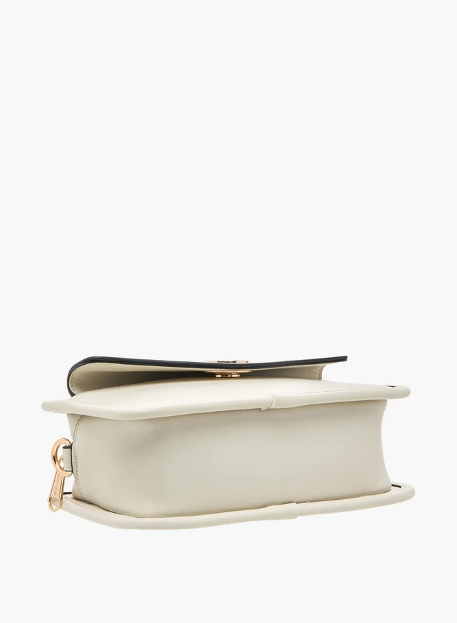 Paprika Metal Accent Crossbody Bag with Zip Closure and Detachable Strap